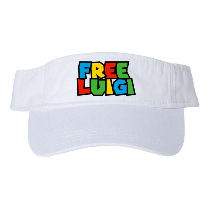 Free Luigi Mangione Mario Rainbow Typography Logo Valucap Bio-Washed Visor