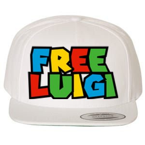 Free Luigi Mangione Mario Rainbow Typography Logo Wool Snapback Cap