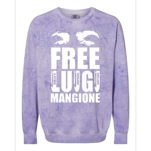 Free Luigi Mangione Deny Defend Depose Colorblast Crewneck Sweatshirt