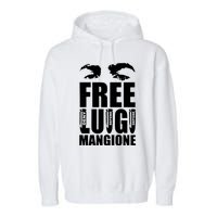 Free Luigi Mangione Deny Defend Depose Garment-Dyed Fleece Hoodie