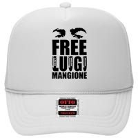 Free Luigi Mangione Deny Defend Depose High Crown Mesh Back Trucker Hat