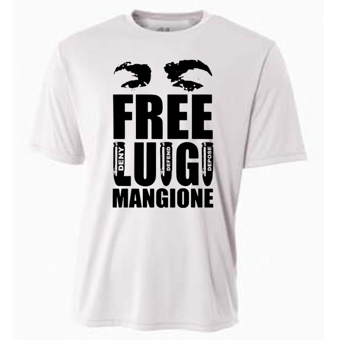 Free Luigi Mangione Deny Defend Depose Cooling Performance Crew T-Shirt