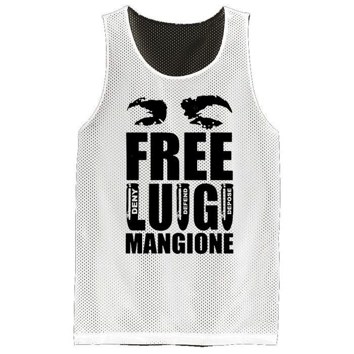 Free Luigi Mangione Deny Defend Depose Mesh Reversible Basketball Jersey Tank