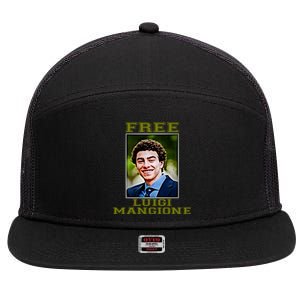 Free Luigi Mangione Brian Thompson Unitedhealthcare Ceo 7 Panel Mesh Trucker Snapback Hat