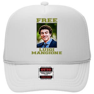 Free Luigi Mangione Brian Thompson Unitedhealthcare Ceo High Crown Mesh Back Trucker Hat