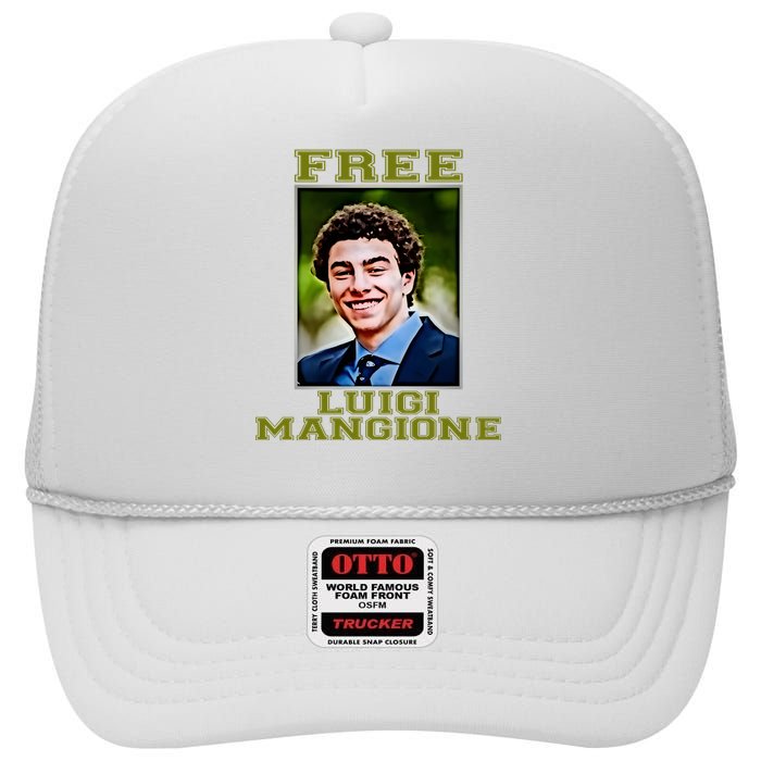 Free Luigi Mangione Brian Thompson Unitedhealthcare Ceo High Crown Mesh Back Trucker Hat