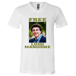 Free Luigi Mangione Brian Thompson Unitedhealthcare Ceo V-Neck T-Shirt