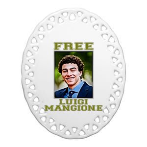 Free Luigi Mangione Brian Thompson Unitedhealthcare Ceo Ceramic Oval Ornament