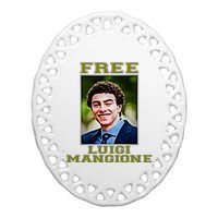 Free Luigi Mangione Brian Thompson Unitedhealthcare Ceo Ceramic Oval Ornament