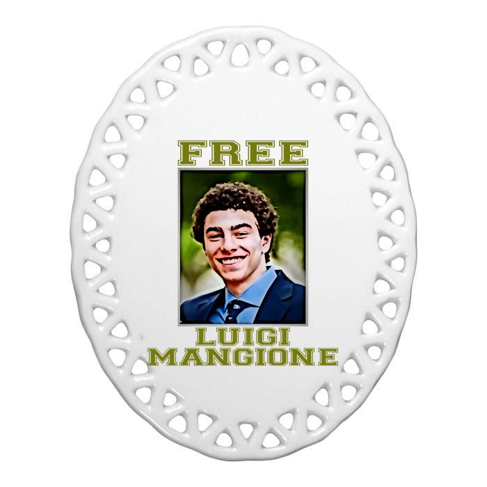 Free Luigi Mangione Brian Thompson Unitedhealthcare Ceo Ceramic Oval Ornament