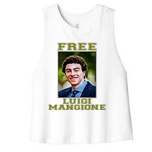 Free Luigi Mangione Brian Thompson Unitedhealthcare Ceo Women's Racerback Cropped Tank