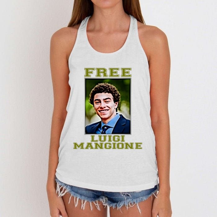 Free Luigi Mangione Brian Thompson Unitedhealthcare Ceo Women's Knotted Racerback Tank