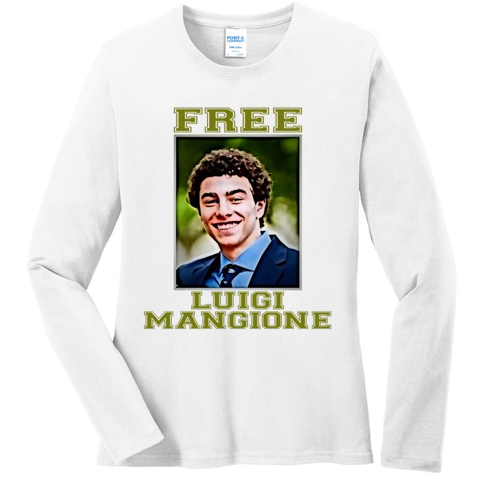 Free Luigi Mangione Brian Thompson Unitedhealthcare Ceo Ladies Long Sleeve Shirt