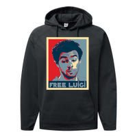 Free Luigi Mangione Brian Thompson Unitedhealthcare Ceo Performance Fleece Hoodie