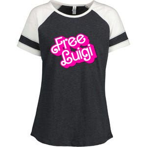 Free Luigi Mangione Hot Pi Nk Doll Logo Enza Ladies Jersey Colorblock Tee