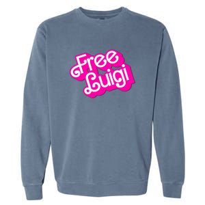 Free Luigi Mangione Hot Pi Nk Doll Logo Garment-Dyed Sweatshirt