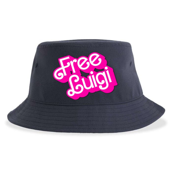 Free Luigi Mangione Hot Pi Nk Doll Logo Sustainable Bucket Hat