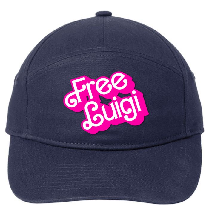 Free Luigi Mangione Hot Pi Nk Doll Logo 7-Panel Snapback Hat