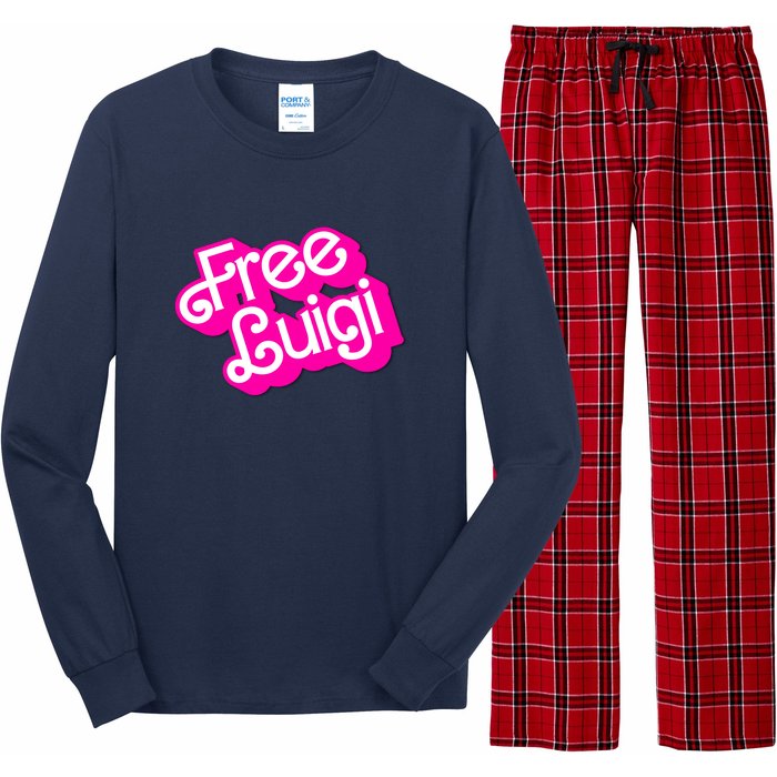 Free Luigi Mangione Hot Pi Nk Doll Logo Long Sleeve Pajama Set