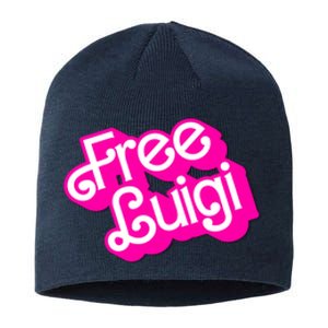 Free Luigi Mangione Hot Pi Nk Doll Logo Sustainable Beanie