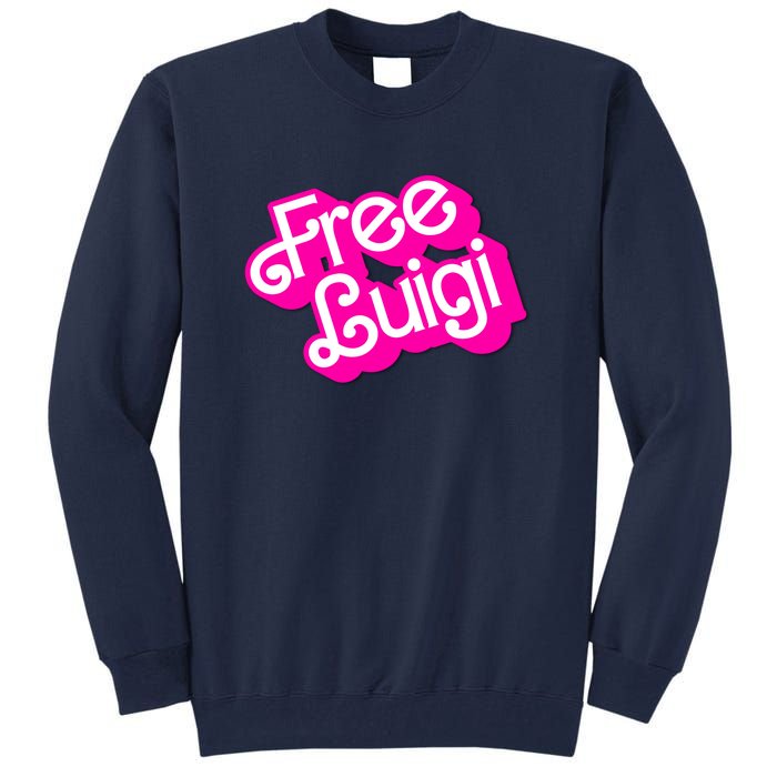 Free Luigi Mangione Hot Pi Nk Doll Logo Tall Sweatshirt