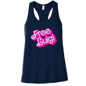 Free Luigi Mangione Hot Pi Nk Doll Logo Women's Racerback Tank