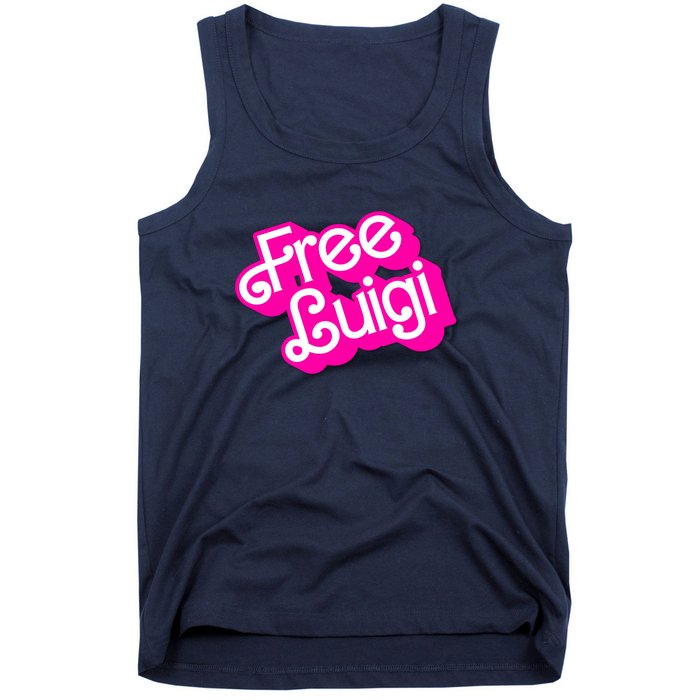 Free Luigi Mangione Hot Pi Nk Doll Logo Tank Top