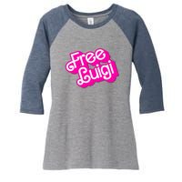 Free Luigi Mangione Hot Pi Nk Doll Logo Women's Tri-Blend 3/4-Sleeve Raglan Shirt