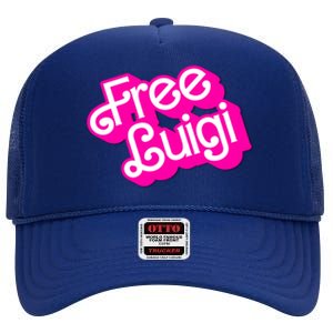 Free Luigi Mangione Hot Pi Nk Doll Logo High Crown Mesh Back Trucker Hat