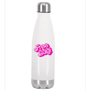 Free Luigi Mangione Hot Pi Nk Doll Logo Stainless Steel Insulated Water Bottle