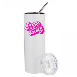 Free Luigi Mangione Hot Pi Nk Doll Logo Stainless Steel Tumbler