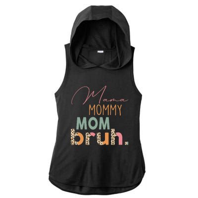 Funny Leopard Mama Mommy Mom Bruh Mother's Day Ladies PosiCharge Tri-Blend Wicking Draft Hoodie Tank