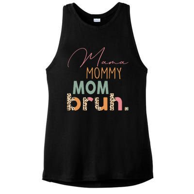 Funny Leopard Mama Mommy Mom Bruh Mother's Day Ladies PosiCharge Tri-Blend Wicking Tank