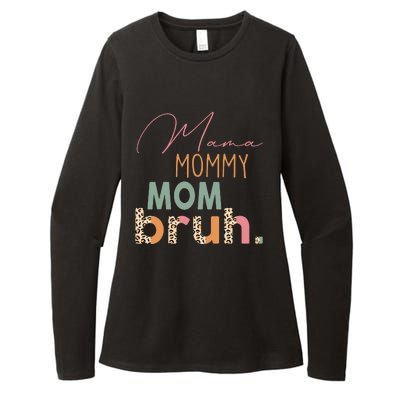 Funny Leopard Mama Mommy Mom Bruh Mother's Day Womens CVC Long Sleeve Shirt