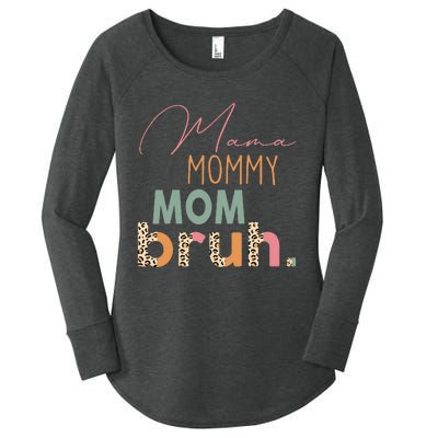 Funny Leopard Mama Mommy Mom Bruh Mother's Day Women's Perfect Tri Tunic Long Sleeve Shirt