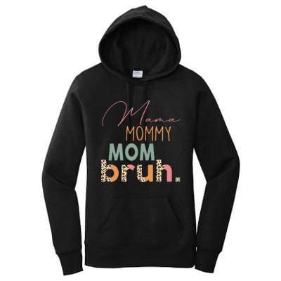 Funny Leopard Mama Mommy Mom Bruh Mother's Day Women's Pullover Hoodie