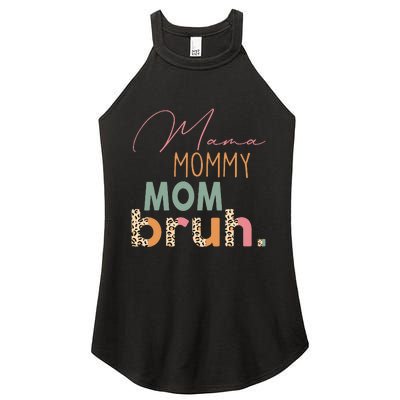 Funny Leopard Mama Mommy Mom Bruh Mother's Day Women’s Perfect Tri Rocker Tank