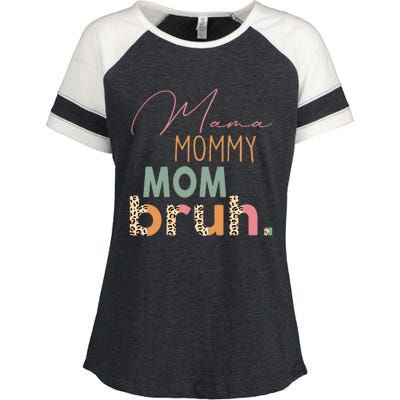 Funny Leopard Mama Mommy Mom Bruh Mother's Day Enza Ladies Jersey Colorblock Tee