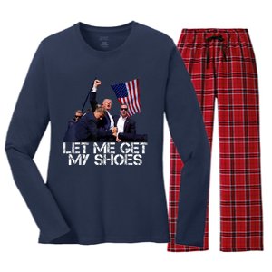 Funny Let Me Get My Shoes Women's Long Sleeve Flannel Pajama Set 