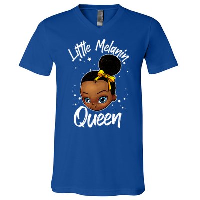 Funny Little Melanin Gift Black History Magic Gift V-Neck T-Shirt