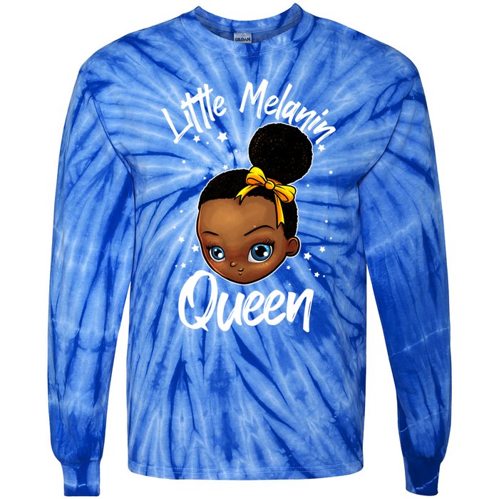 Funny Little Melanin Gift Black History Magic Gift Tie-Dye Long Sleeve Shirt