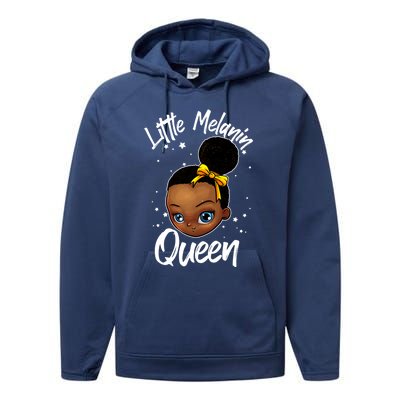 Funny Little Melanin Gift Black History Magic Gift Performance Fleece Hoodie