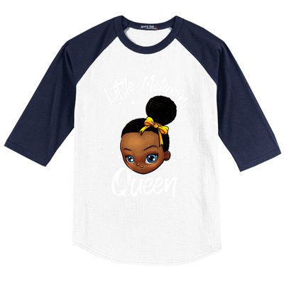 Funny Little Melanin Gift Black History Magic Gift Baseball Sleeve Shirt