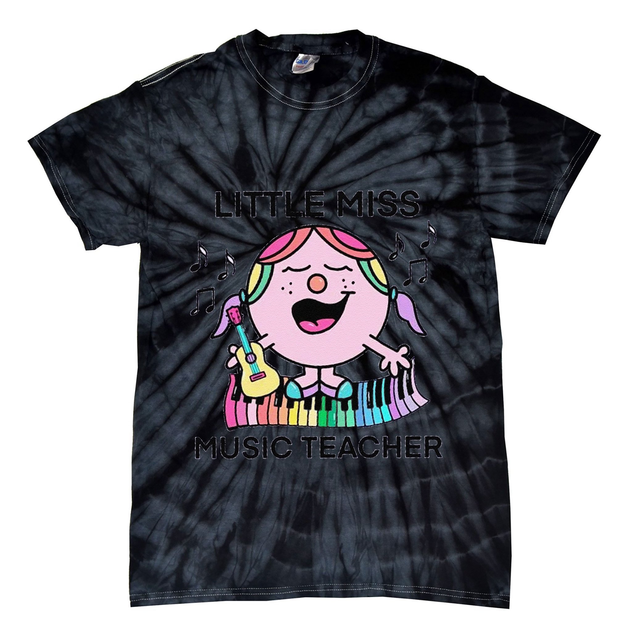 Funny Listle Miss Music Teacher Tie-Dye T-Shirt