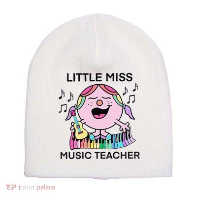 Funny Listle Miss Music Teacher Short Acrylic Beanie