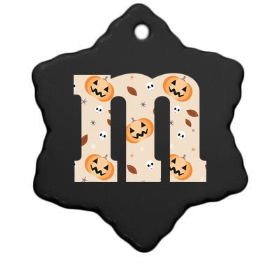 Funny Letter M Groups Halloween Team Costume Ceramic Star Ornament