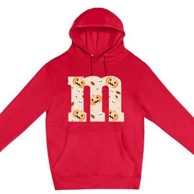 Funny Letter M Groups Halloween Team Costume Premium Pullover Hoodie