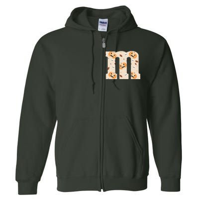 Funny Letter M Groups Halloween Team Costume Full Zip Hoodie