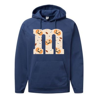 Funny Letter M Groups Halloween Team Costume Performance Fleece Hoodie