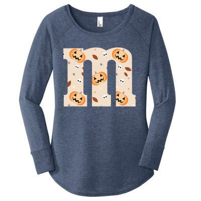 Funny Letter M Groups Halloween Team Costume Women's Perfect Tri Tunic Long Sleeve Shirt